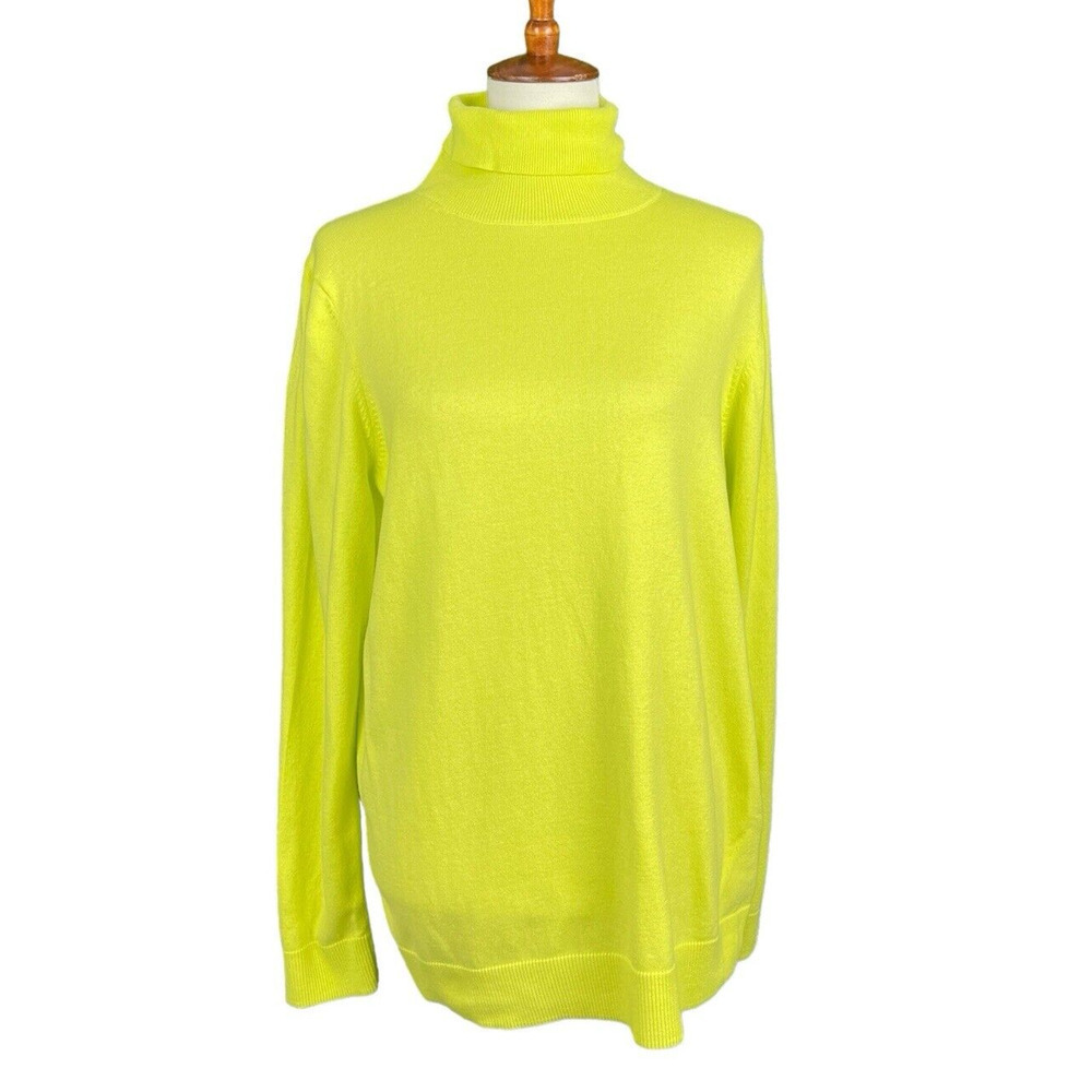 Amazon Essentials Sweater Women XL Bright Yellow Turtleneck Soft Cozy Comfort
